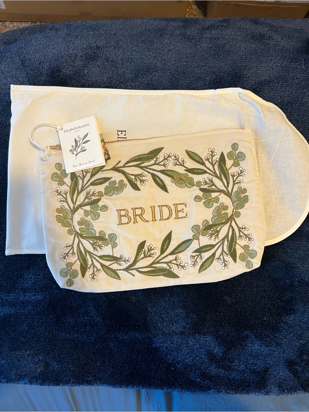 Elizabeth Scarlett Bride Embroidered Canvas Clutch